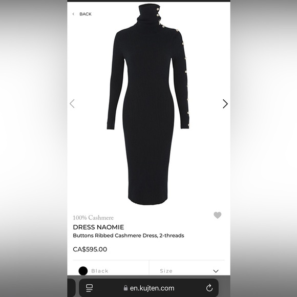 Kujten Paris cashmere ribbed knit dress camel - Picture 6 of 6